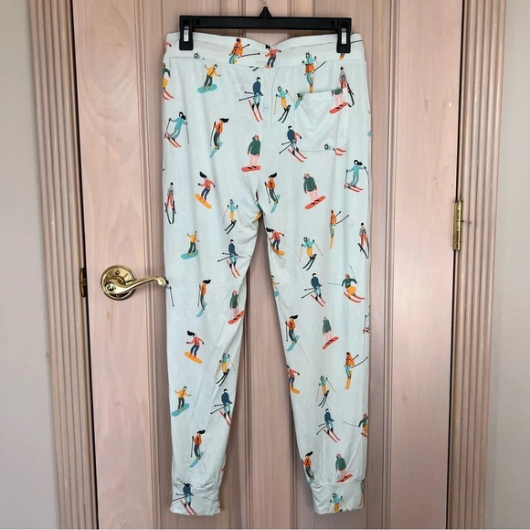 Lates by Kate ski skier print drawstring Pajama joggers Pants 9537 - Picture 3 of 10